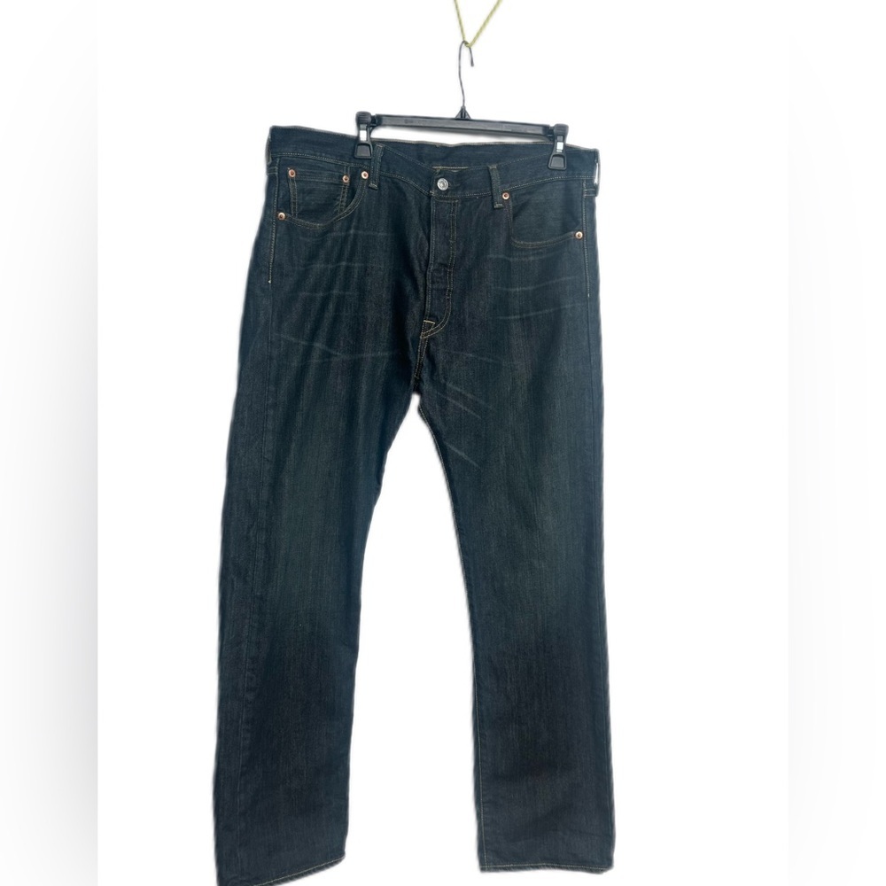 Levi's 501 Men's Dark Wash 100% Cotton Denim Jeans Size W36 L32‎ - Picture 2 of 11